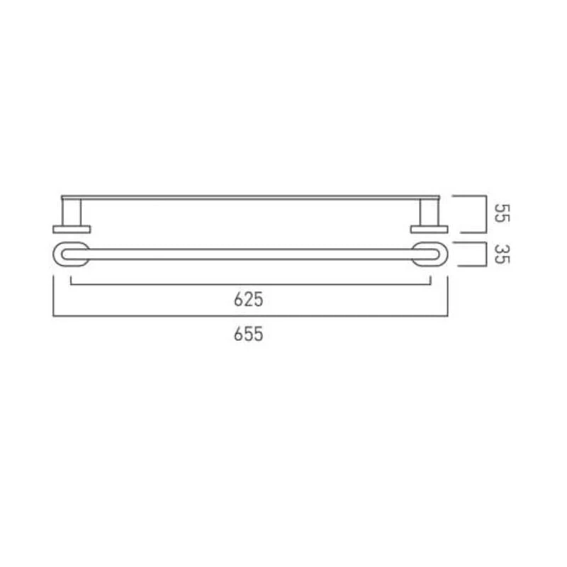 Vado Life 655mm Chrome Towel Rail - Image 2