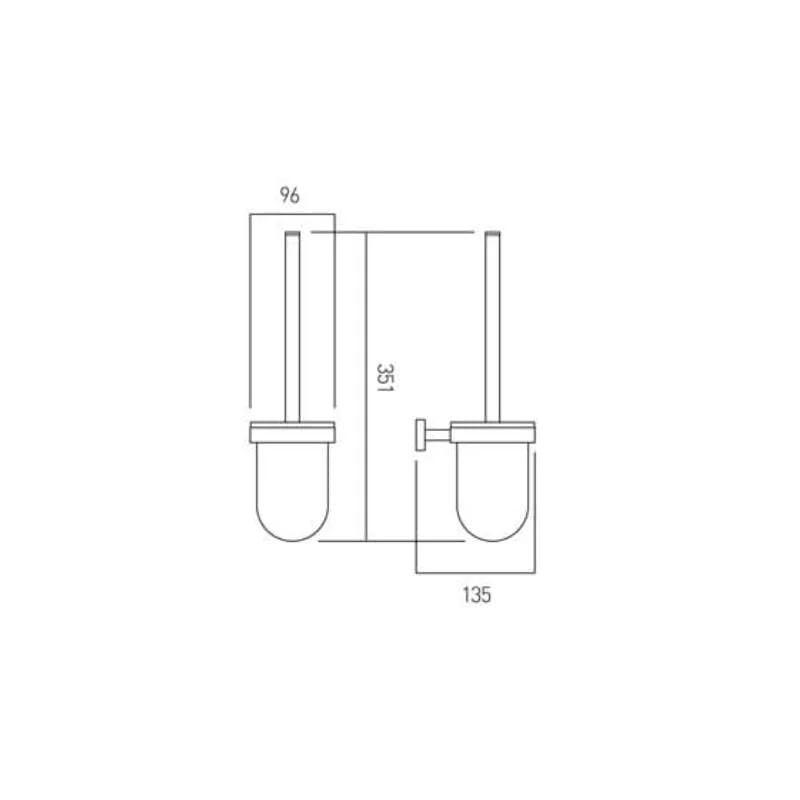 Vado Life Toilet Brush & Frosted Glass Holder - Image 2