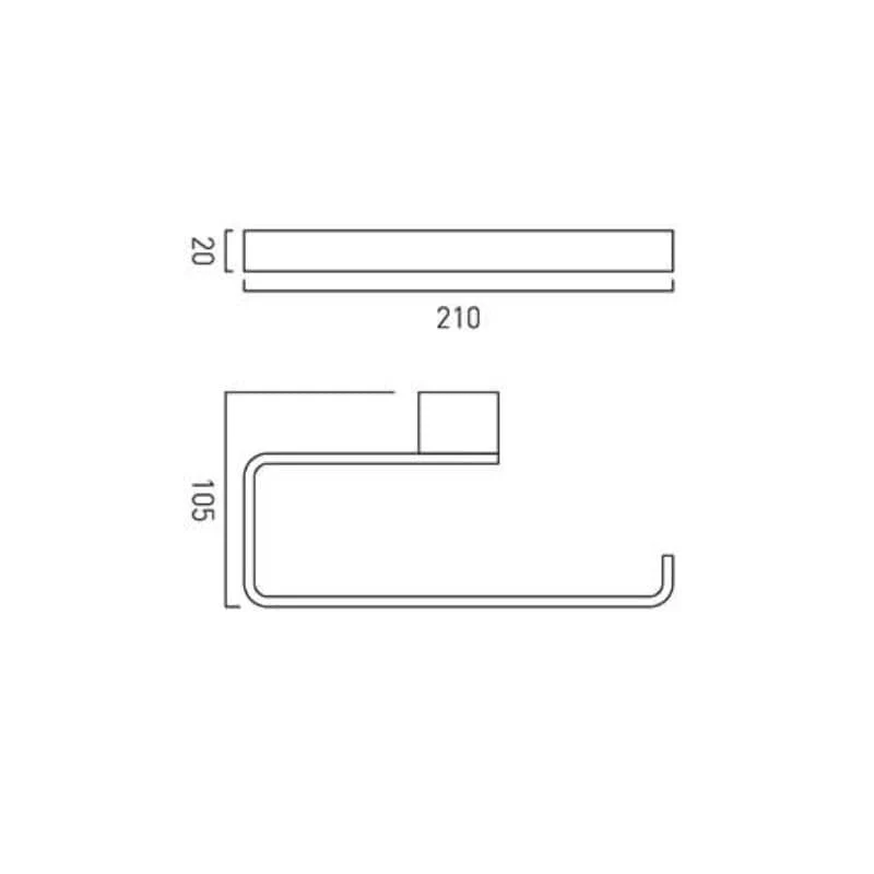 Vado Phase 210mm Chrome Towel Ring - Image 2