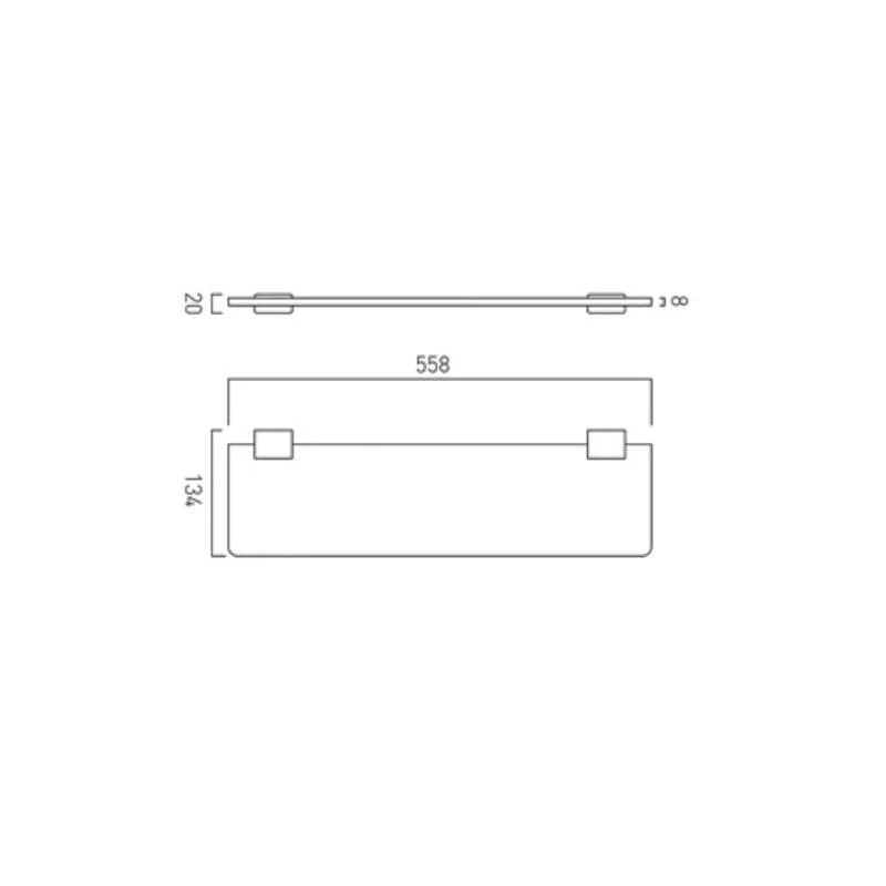Vado Phase 558mm Frosted Glass Shelf - Image 2