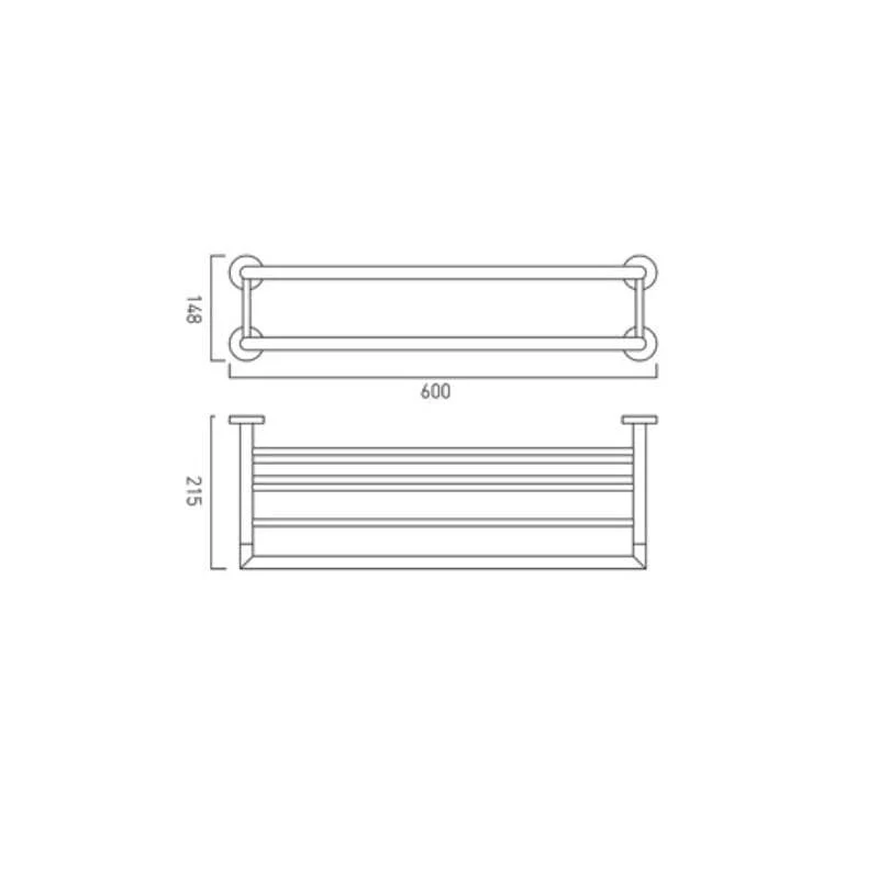 Vado Spa Towel Shelf & 600mm Towel Rail - Image 2