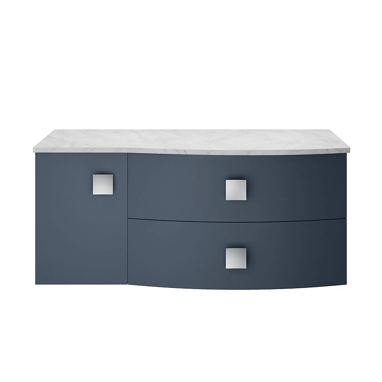 Sarenna Wall Hung 1000mm Countertop Vanity Unit with Grey Marble Top - Mineral Blue - Image 3