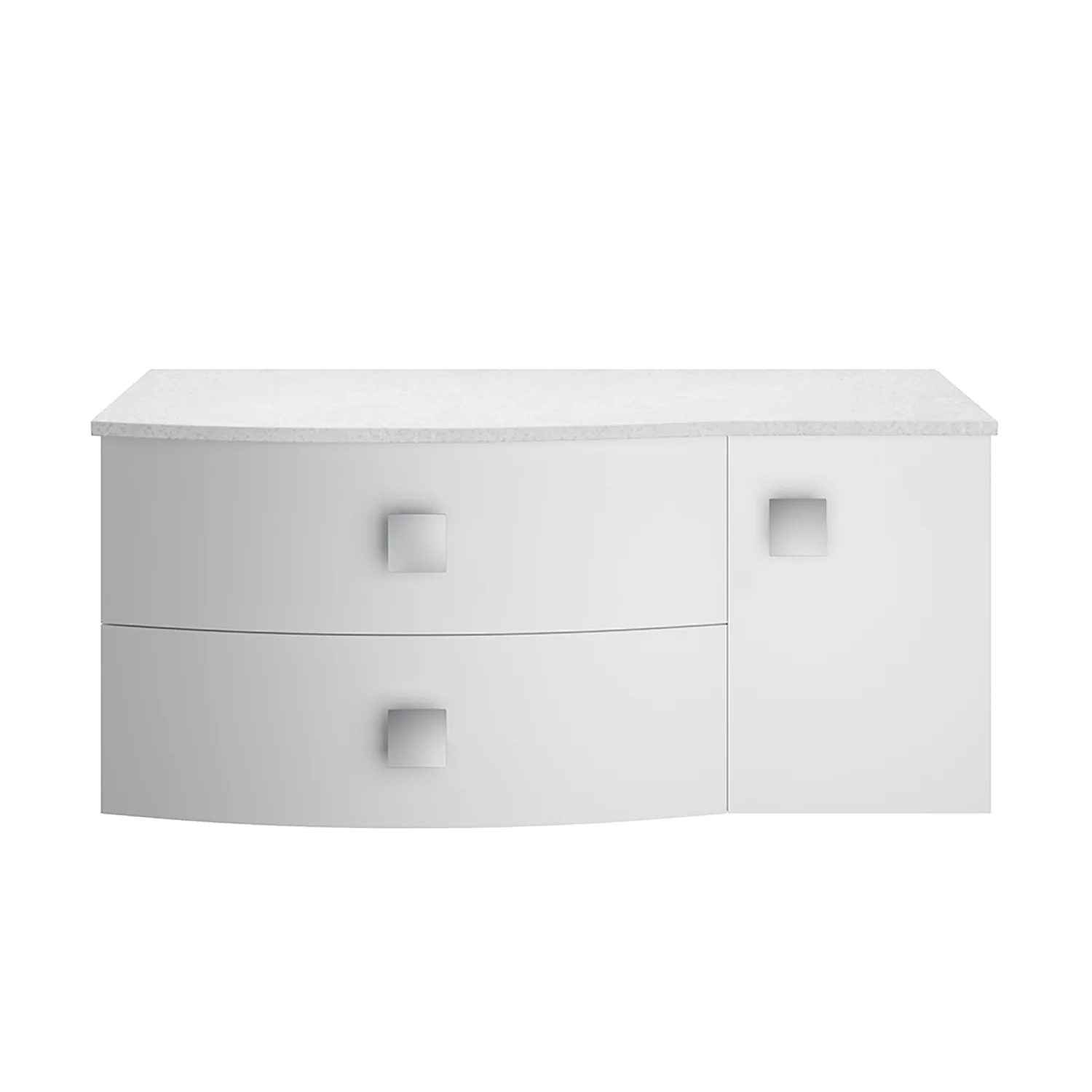 Sarenna Wall Hung 1000mm Countertop Vanity Unit with White Marble Top - White