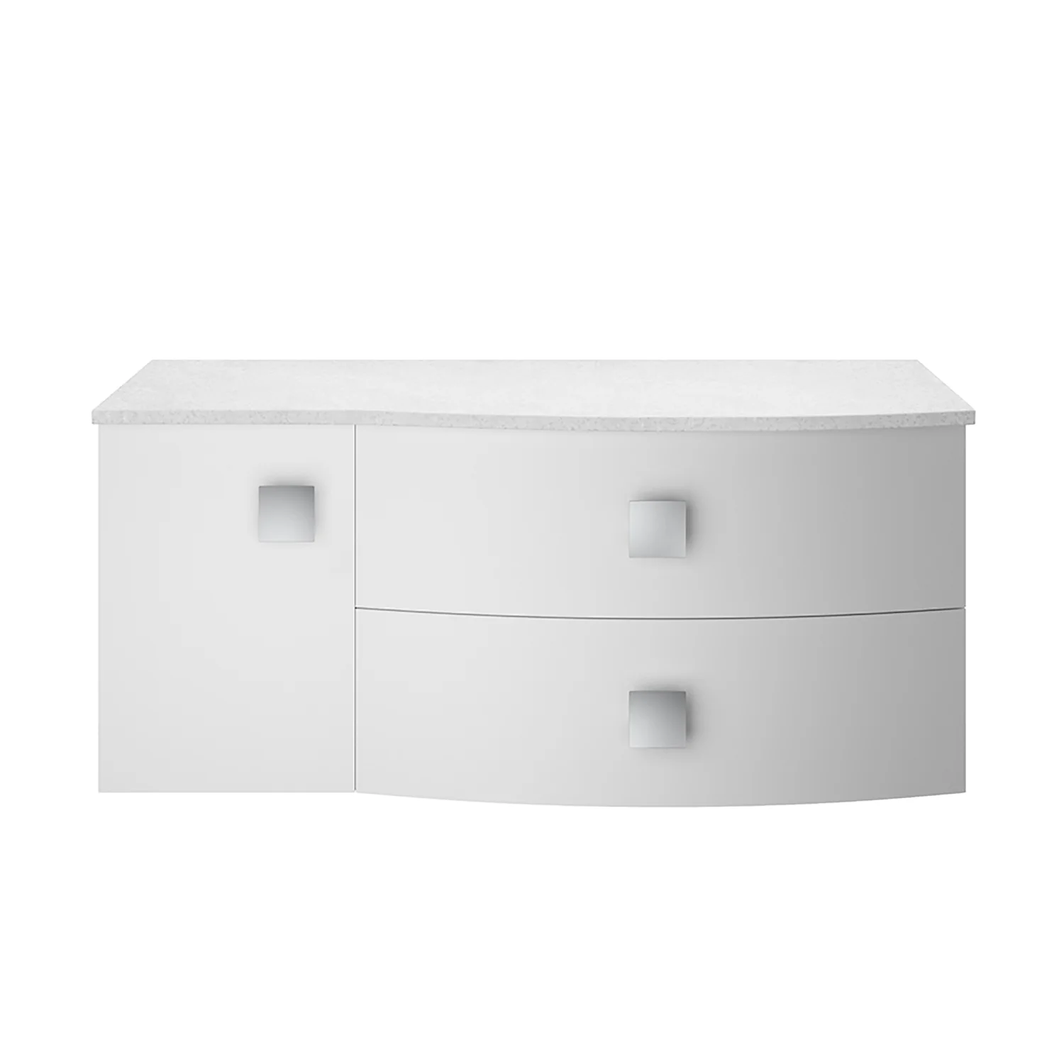 Sarenna Wall Hung 1000mm Countertop Vanity Unit with White Marble Top - White - Image 2