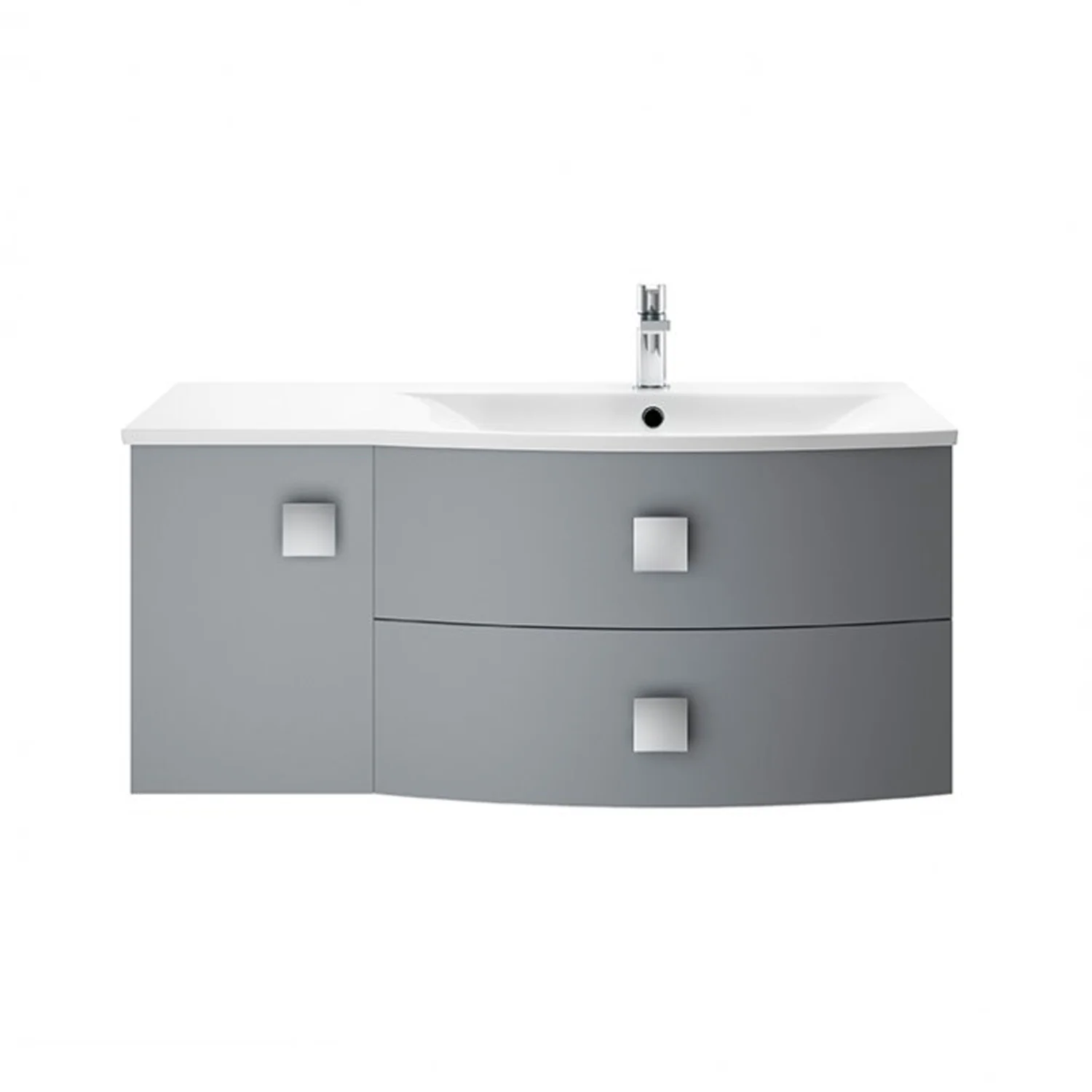 Sarenna Wall Hung Basin Vanity Unit 1000mm - Dove Grey - Image 2