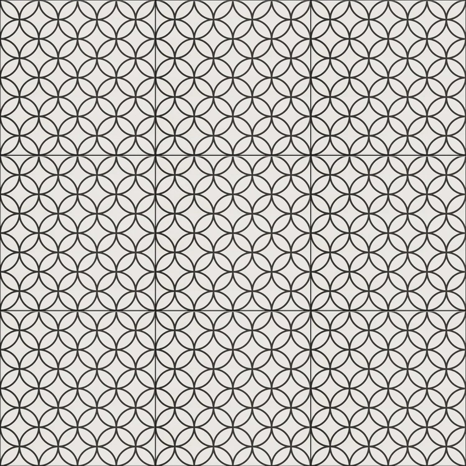 Volga White/Black Porcelain Square Tile - Image 3