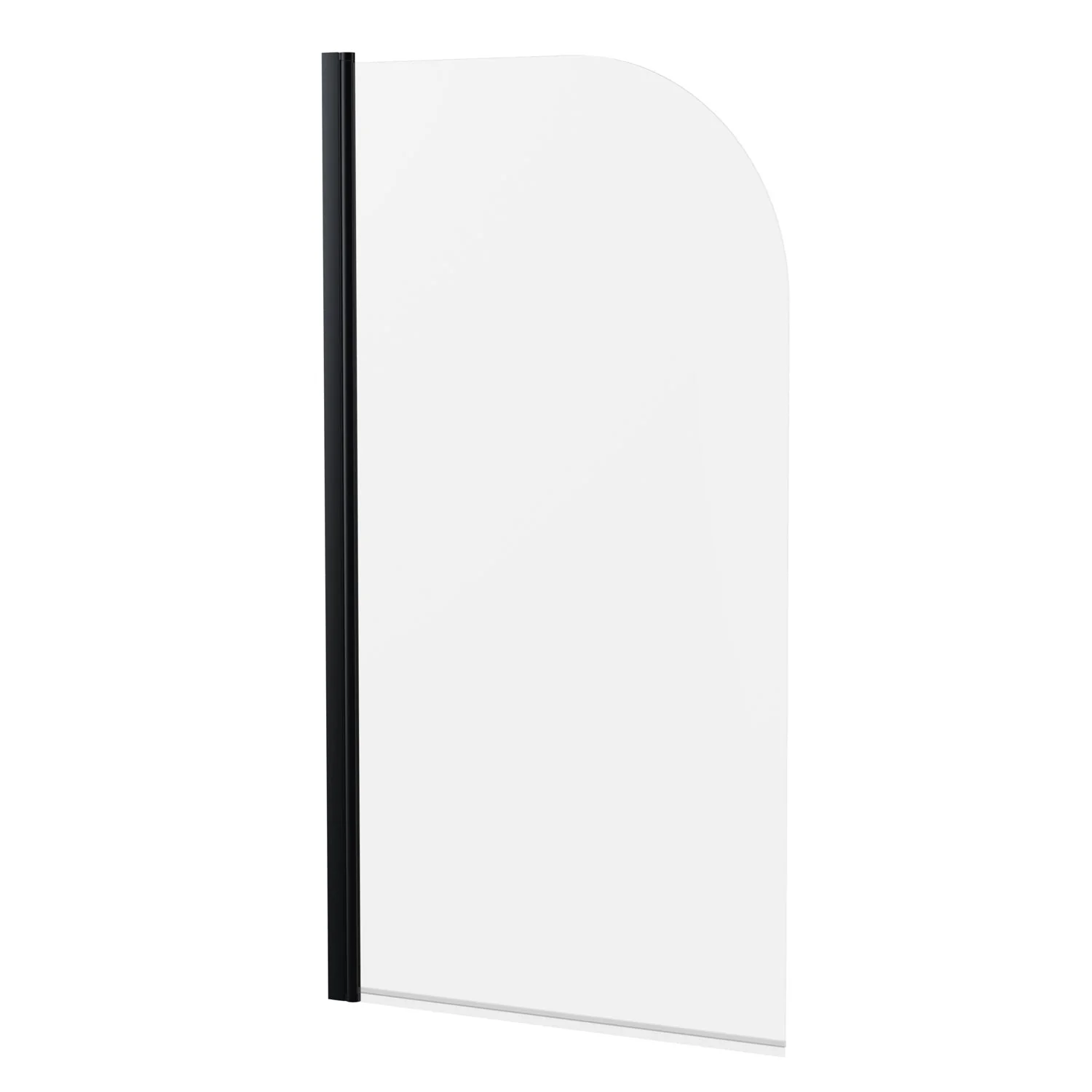 Wallgate 1500 x 700mm Single Ended Acrylic Bath & Curved Black Bath Screen - Image 3