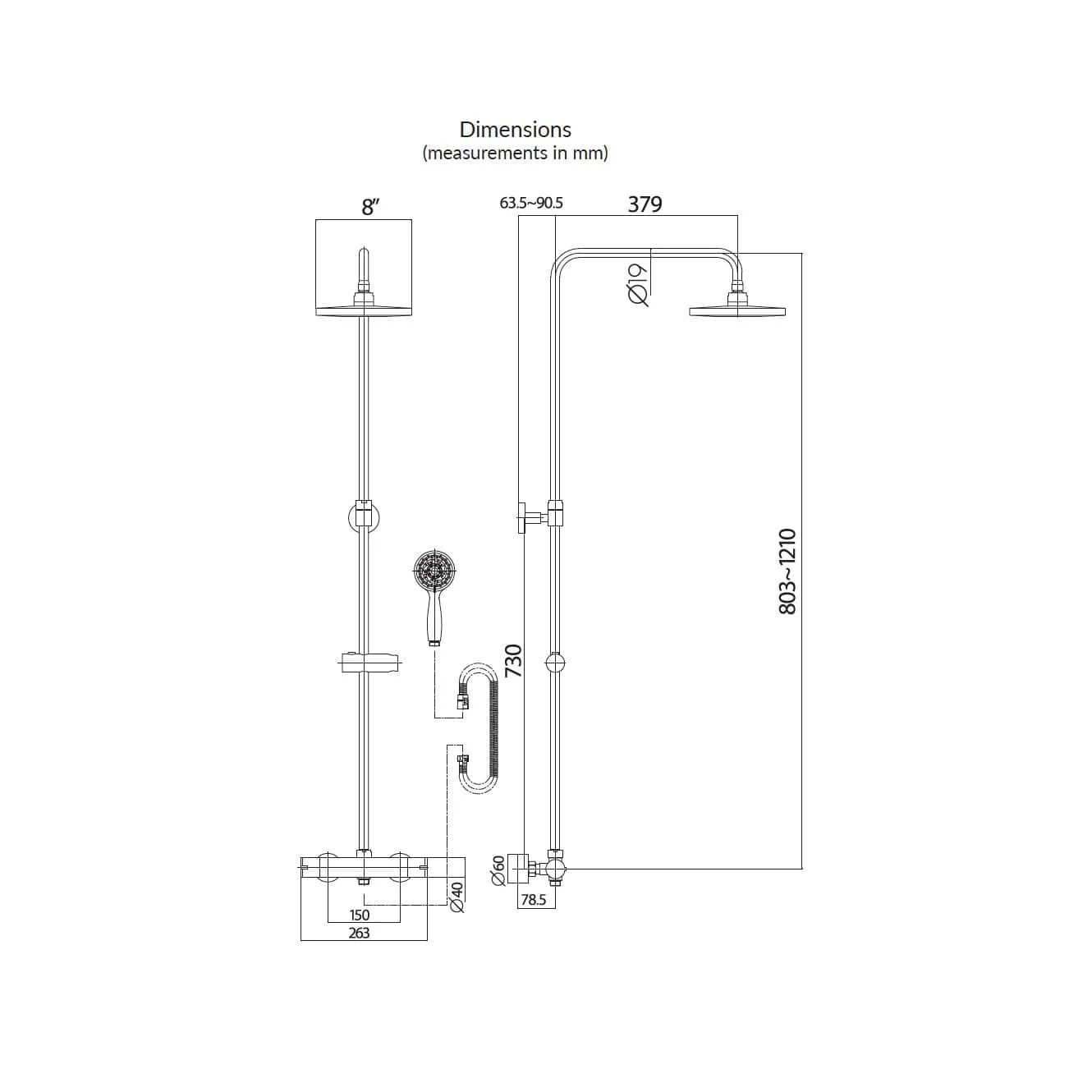 Wallgate 1600 x 700mm Single Ended Acrylic Bath & Curved Bath Screen - Image 4