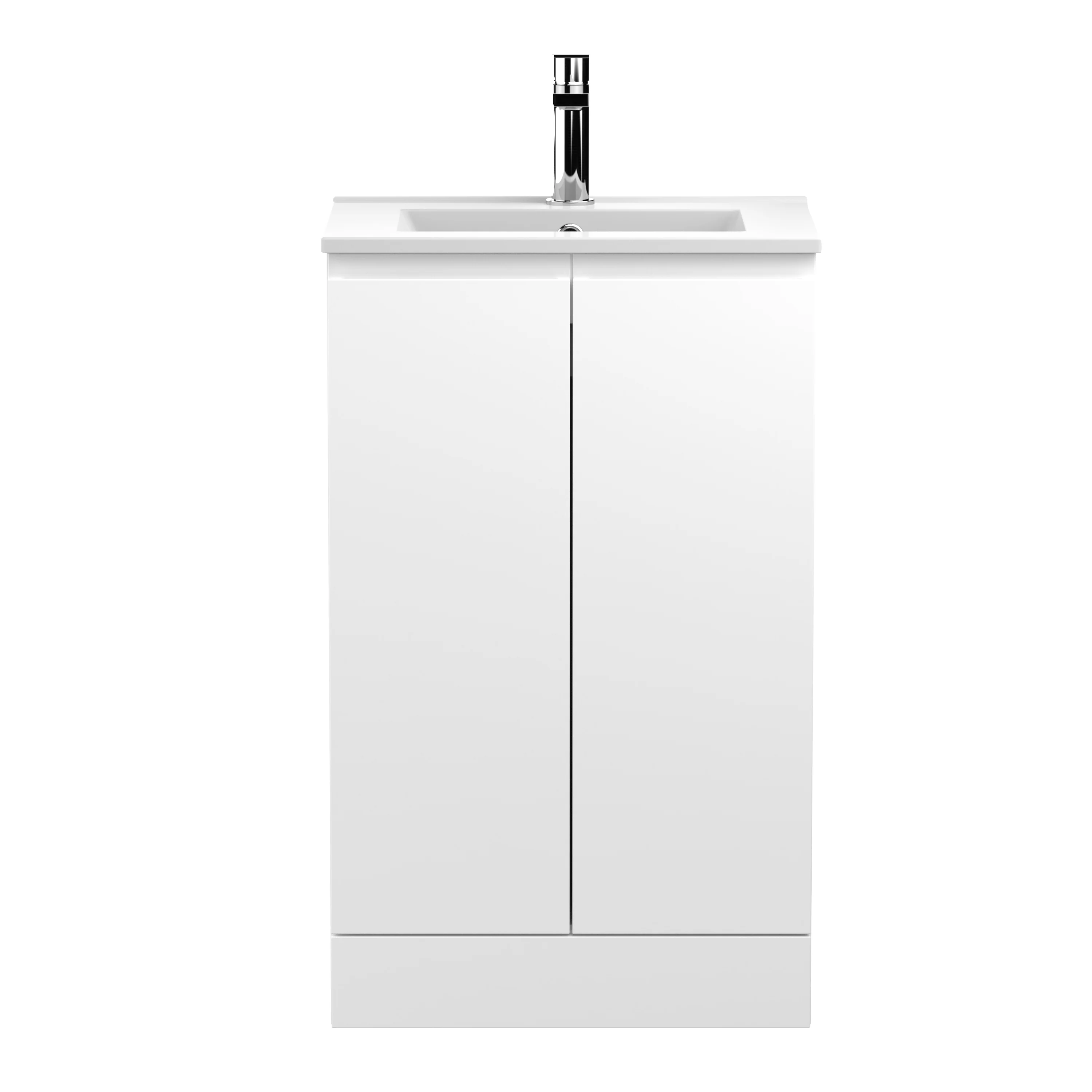 Hudson Reed Urban 500mm Floor Standing 2-Door Vanity Unit & Basin 2 - Satin White