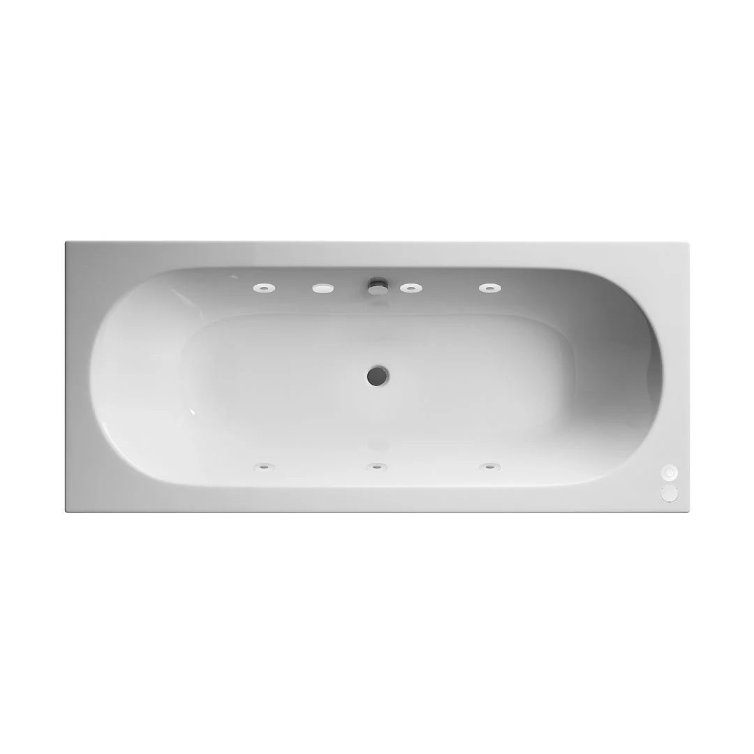 Whirlpool Double Ended Bathroom Suite - 1800 x 800 Bath with 6 White Jet Systems & 500mm Vanity Unit - Image 4